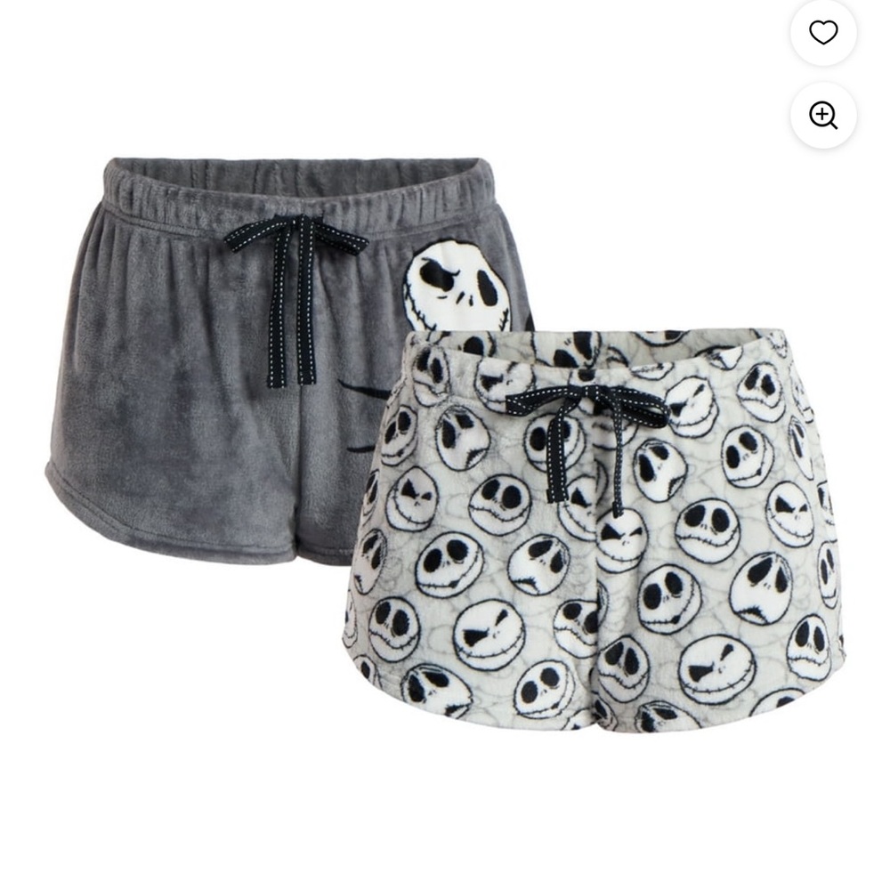 Disney Nightmare Before Christmas Jack Skellington Minky Sleep Shorts, 2-Pack